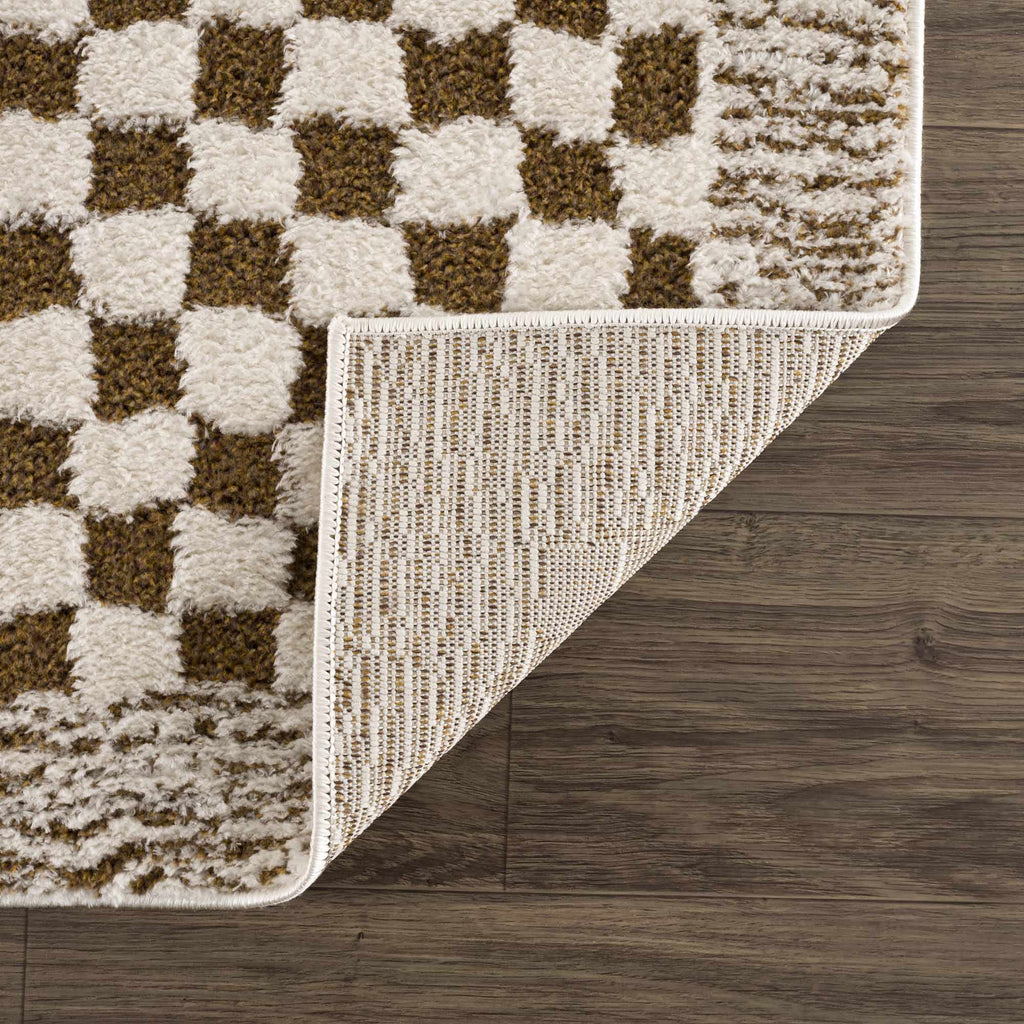 Leryn Brown Checkered Plush Rug
